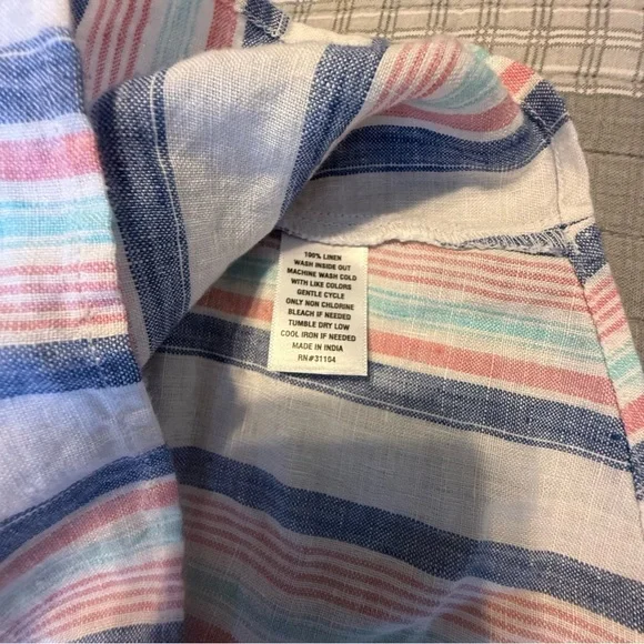 Crown & Ivy Linen Multicolor Striped Dress NWT Size M - Picture 7 of 9